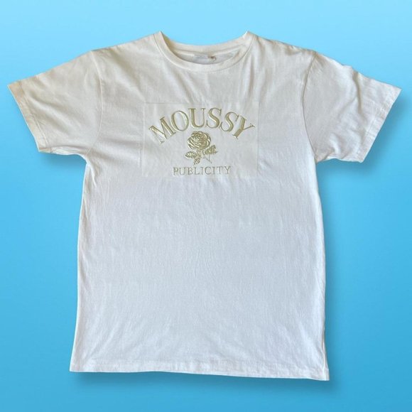 MOUSSY TEE SHIRT PUBLICITY METTALIC LOGO SHIRT - Picture 1 of 4